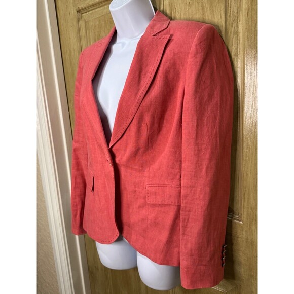 Women’s Zara Basic Coral Jacket Blazer Collared Long Sleeve Medium - Picture 6 of 7